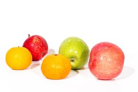 fruits on the white background