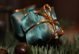 Christmas Gift Decoration blue gold