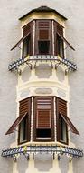 beautiful Windows of old Facade