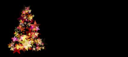 christmas abstract stars tree drawing