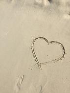 hearts in the sand on the beach