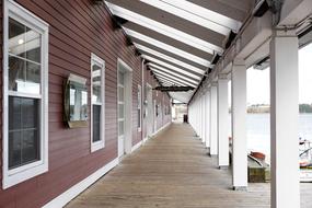 wooden house with a long terrace