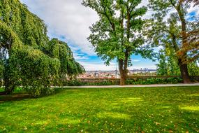 distant view of city from park, czech, Prague