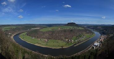Elbe Mesa Lilienstein Landscape