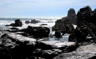 sea with rocks view