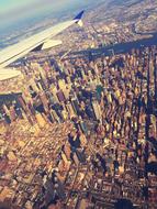 view of New York from an airplane window