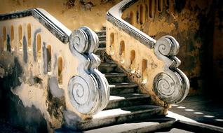 Stairs Baroque architecture in South Of France