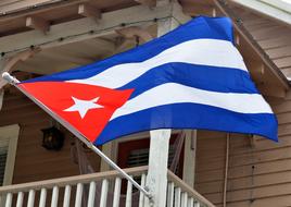 flag on the balcony of the house