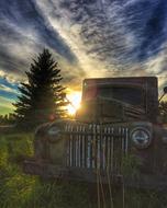 rusty car in the sunlight
