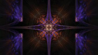 fractal cross blue geometric drawing