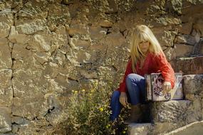 Person Calm with Suitcase