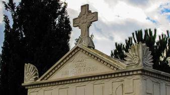 marble chapel in a cemetery in Cyprus
