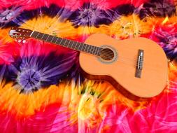 guitar on the colorful background