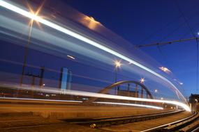 Night Lights on railway station in city