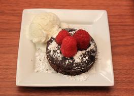 vanilla dessert with strawberries