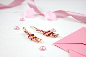 Gold Hair Accessories Pink