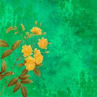 green background with yellow flowers drawing