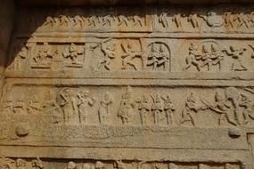 wall of Hazara Rama Temple in Hampi, India