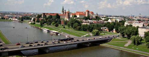 Wawel Castle in city, poland, Krakow