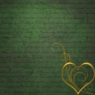 background scrapbooking paper heart green gold