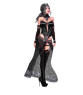 3d model of the beautiful enchantress girl, in the dress, clipart