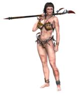 girl tribal sword warrior dawing