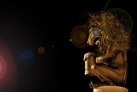 lion on dark as background
