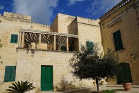 Mediterranean courtyard in Mdina, Malta