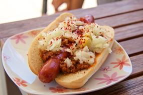 hot dog with spices