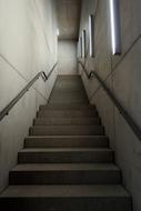 View of the staircase in the light from the windows