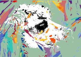 white sheep as an abstract illustration