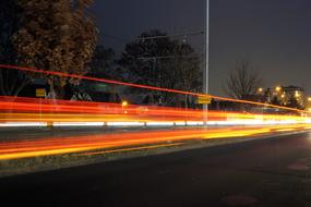 traffic in City At Night, germany, Kassel