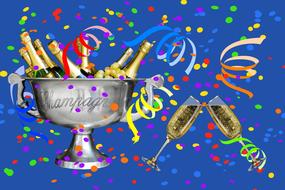 confetti streamer party carnival drawing