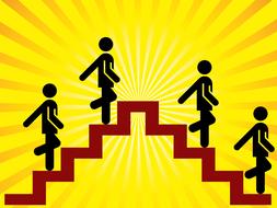 people go up and down the stairs drawing