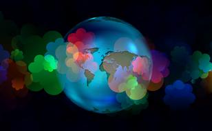 globe background bokeh ball colors