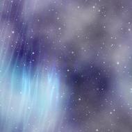 painted northern lights and starry sky