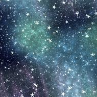 painted starry sky on wallpaper