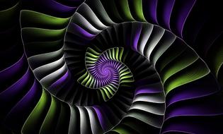 colorful swirl at darkness, fractal