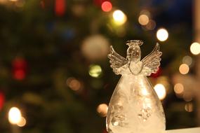 Angel Christmas glass decoration