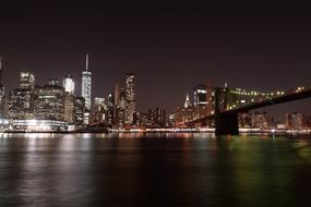 Brooklyn Bridge in the night light