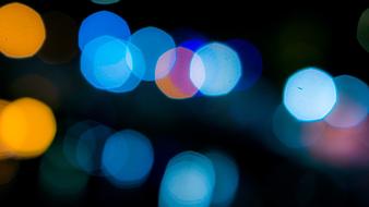 Bokeh, Blur, Blue and yellow lights
