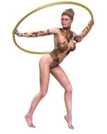 sexy girl doing exercise with hoop, 3d render