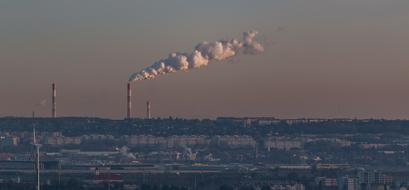 Panoramic view of industrial plants in Vienna, Austria