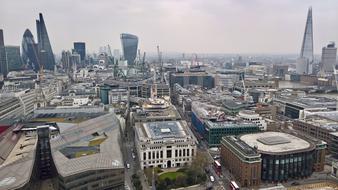 roof panorama of buildings and skyscrapers in London