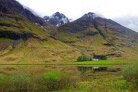 wonderful mountains and tiny house