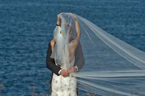 The bride's veil, the sea is beautiful.