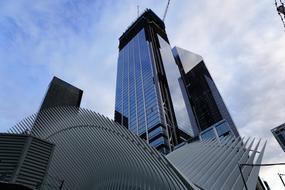 detail of National September 11 Memorial & Museum at sky, usa, nyc