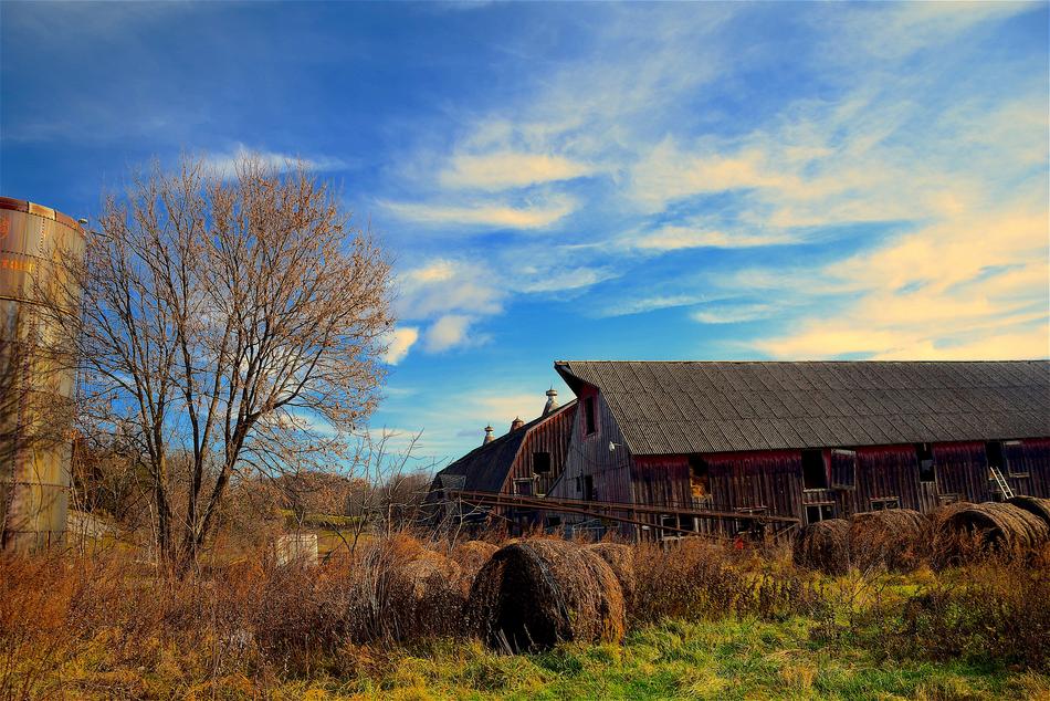 Barn Farm Agriculture at autumn