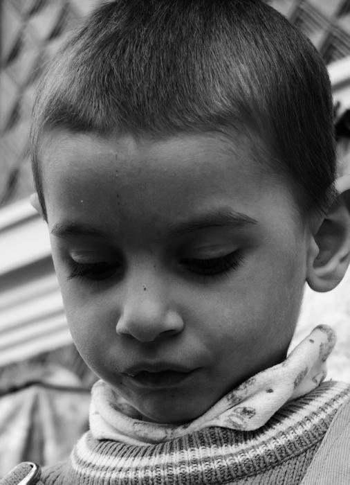portrait of a disappointed boy