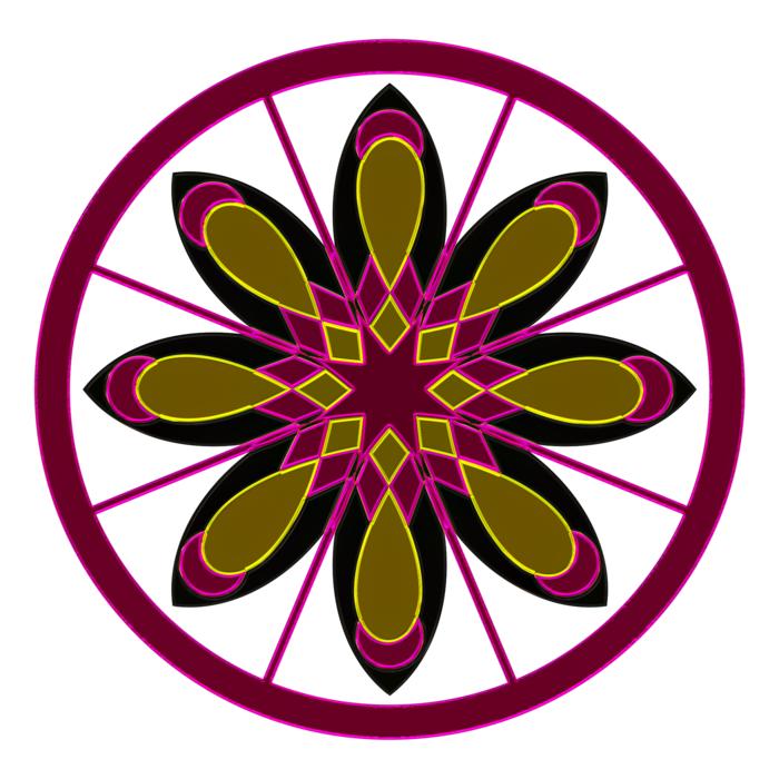 round floral pattern, gemstones